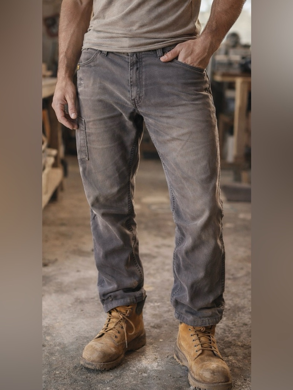 Ariat Rebar M4 Relaxed Straight Work Pants 36x30 Gray Utility Carpenter Durable